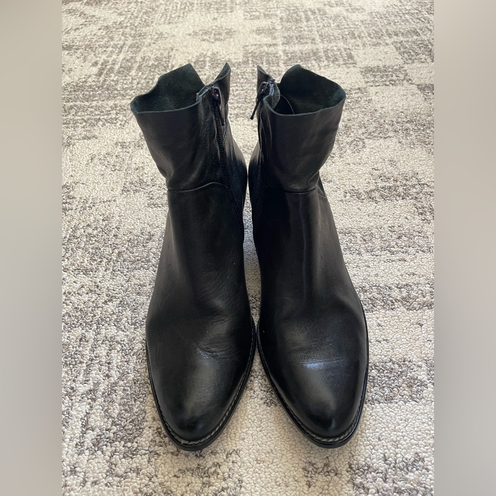 Paul Green Echt Leder Black Leather Ankle Bootie Size US 8.5